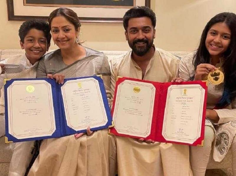 suriya and jyothika in 68th national award photos