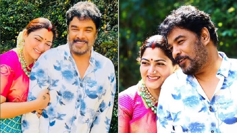 Sundar C. with his family at the Palani Murugan Temple..!