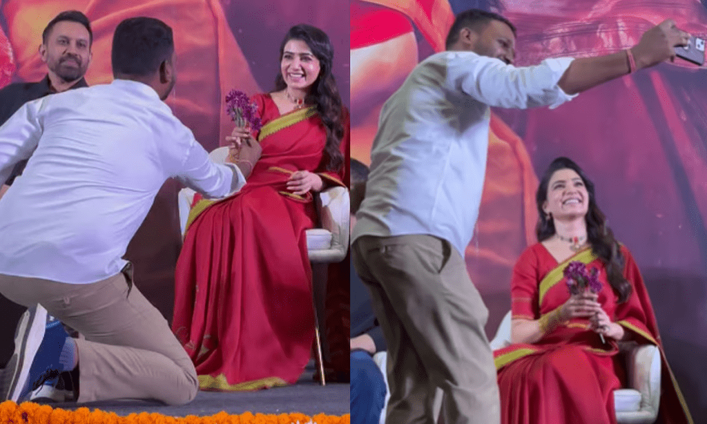 கணவர் முன்னிலையில் சமந்தாவுக்கு “ஐ லவ் யூ” சொன்ன ரசிகர்… விழாவில் பரபரப்பு!