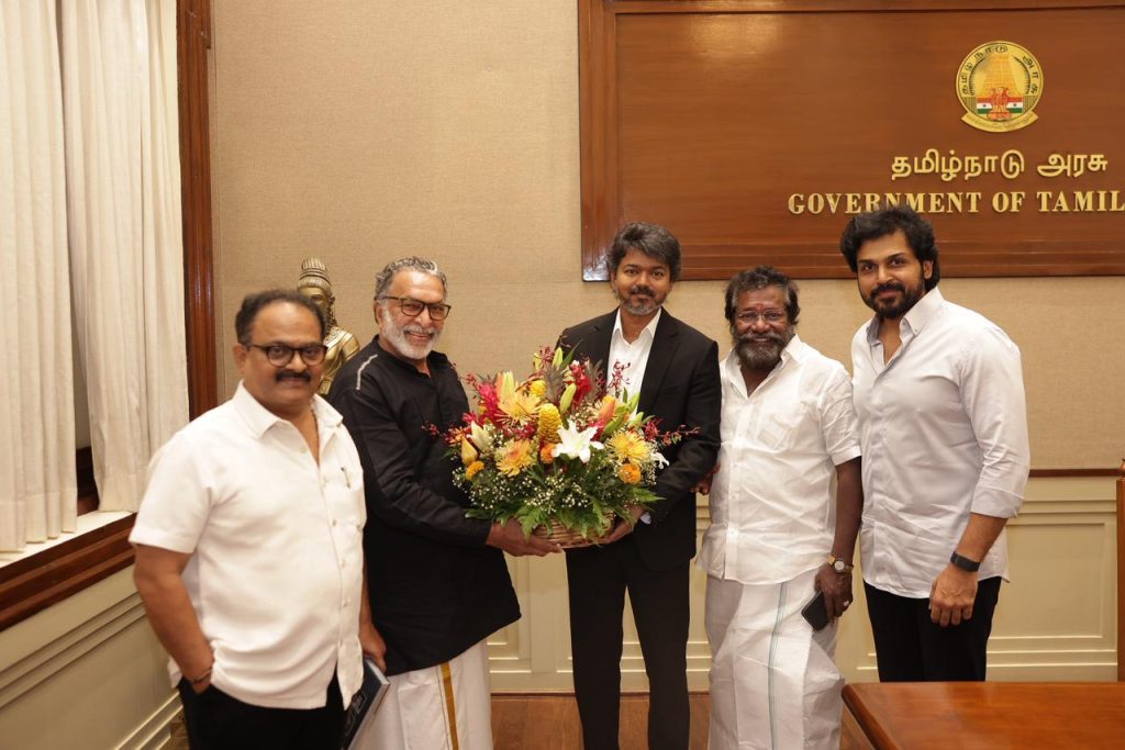 முதலமைச்சர் விஜயை நேரில் சந்தித்து வாழ்த்து தெரிவித்த நடிகர் சங்க நிர்வாகிகள்