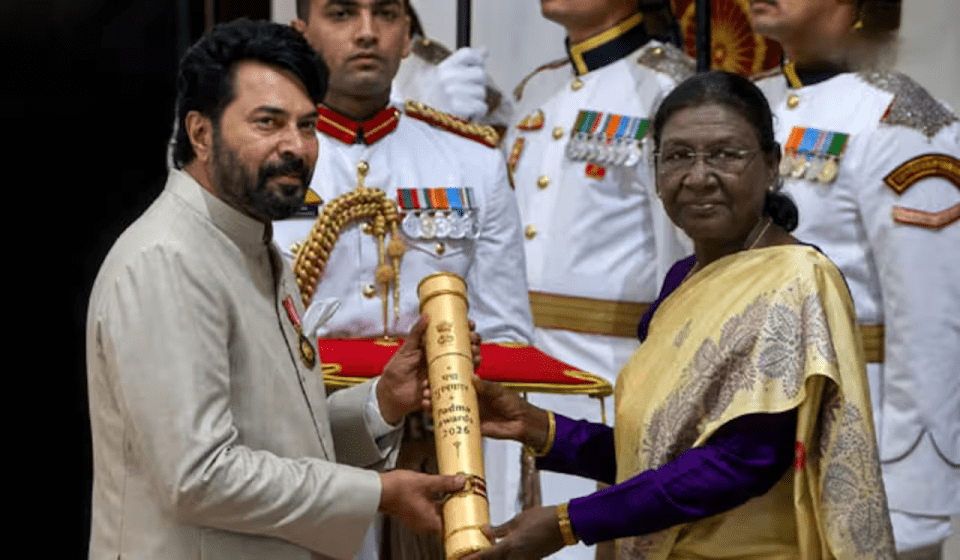 Mammootty Receives Padma Bhushan Award