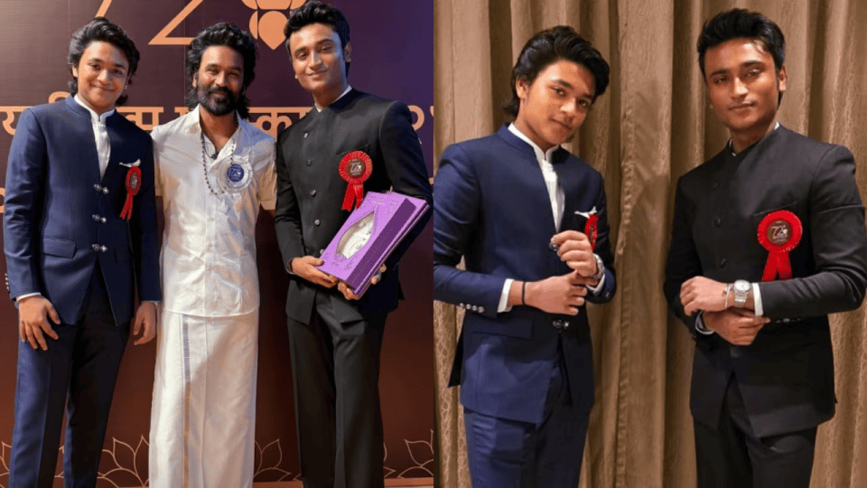 Dhanush at the National Film Awards Ceremony with His Sons